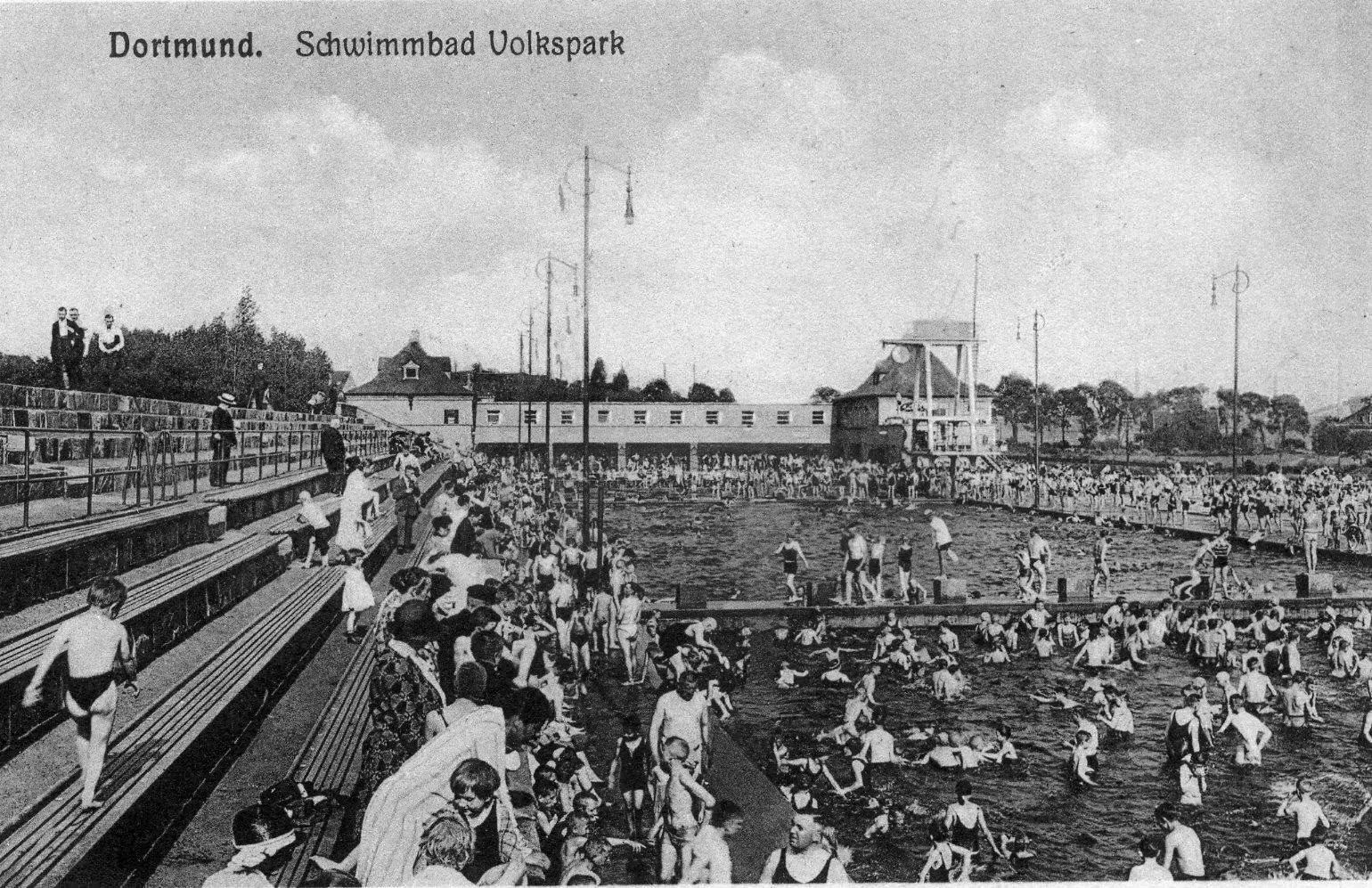 Historische Ansicht: Das Freibad Volkspark in den 1920er Jahren